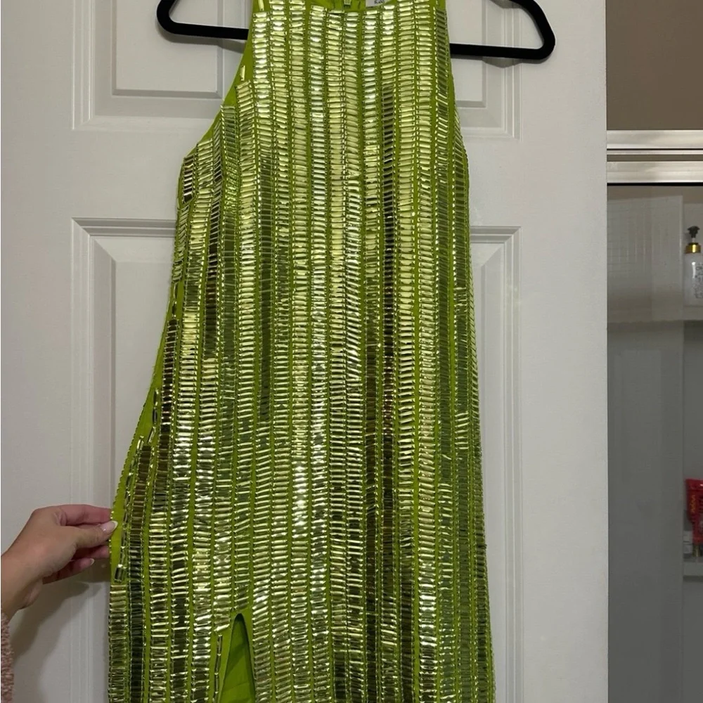 River Island Lime Green Sequin Dress - Picture 7 of 9